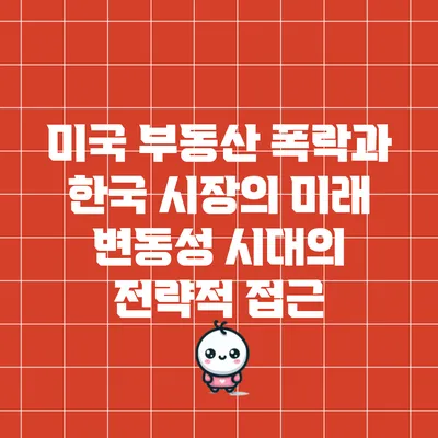 미국 부동산 폭락과 한국 시장의 미래: 변동성 시대의 전략적 접근