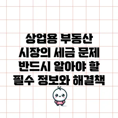 상업용 부동산 시장의 세금 문제: 반드시 알아야 할 필수 정보와 해결책