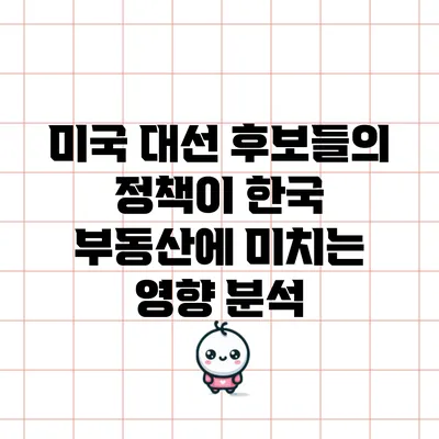 미국 대선 후보들의 정책이 한국 부동산에 미치는 영향 분석