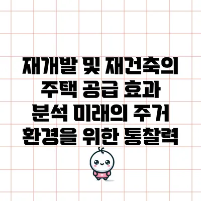 재개발 및 재건축의 주택 공급 효과 분석: 미래의 주거 환경을 위한 통찰력