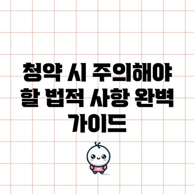 청약 시 주의해야 할 법적 사항 완벽 가이드