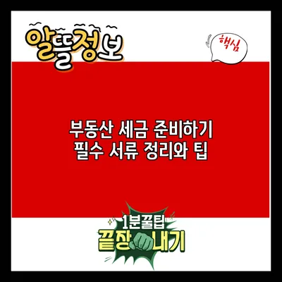 부동산 세금 준비하기: 필수 서류 정리와 팁