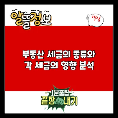 부동산 세금의 종류와 각 세금의 영향 분석