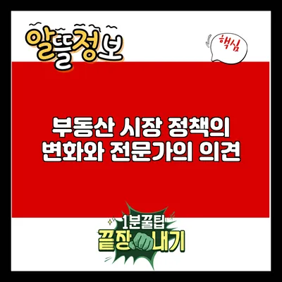 부동산 시장 정책의 변화와 전문가의 의견