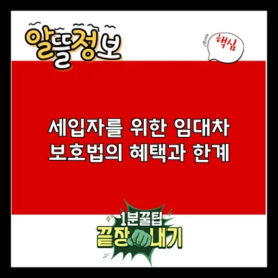 세입자를 위한 임대차 보호법의 혜택과 한계