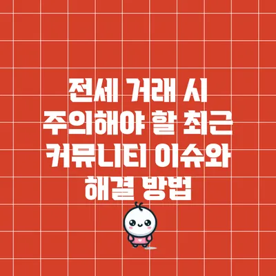 전세 거래 시 주의해야 할 최근 커뮤니티 이슈와 해결 방법