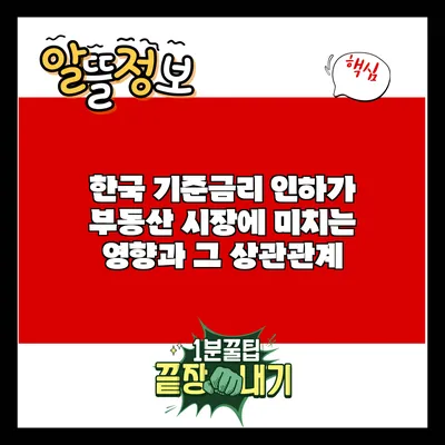 한국 기준금리 인하가 부동산 시장에 미치는 영향과 그 상관관계
