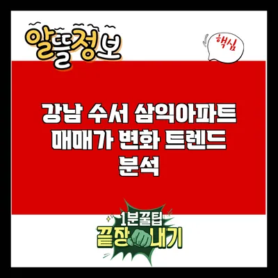 강남 수서 삼익아파트 매매가 변화 트렌드 분석