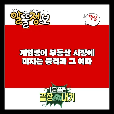 계엄령이 부동산 시장에 미치는 충격과 그 여파