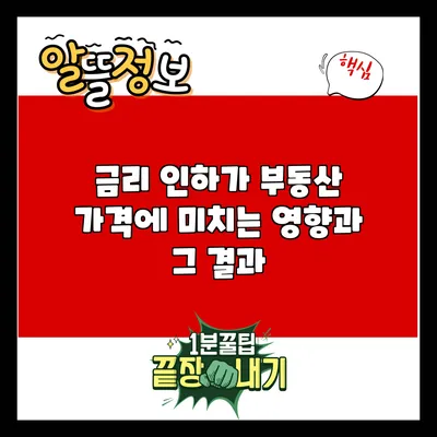 금리 인하가 부동산 가격에 미치는 영향과 그 결과