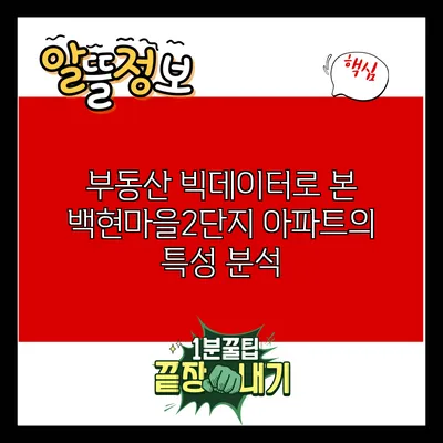 부동산 빅데이터로 본 백현마을2단지 아파트의 특성 분석