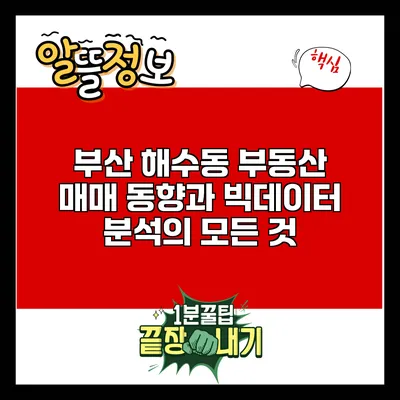 부산 해수동 부동산 매매 동향과 빅데이터 분석의 모든 것