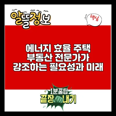 에너지 효율 주택: 부동산 전문가가 강조하는 필요성과 미래