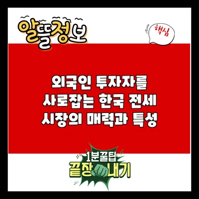 외국인 투자자를 사로잡는 한국 전세 시장의 매력과 특성