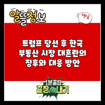 트럼프 당선 후 한국 부동산 시장 대혼란의 징후와 대응 방안